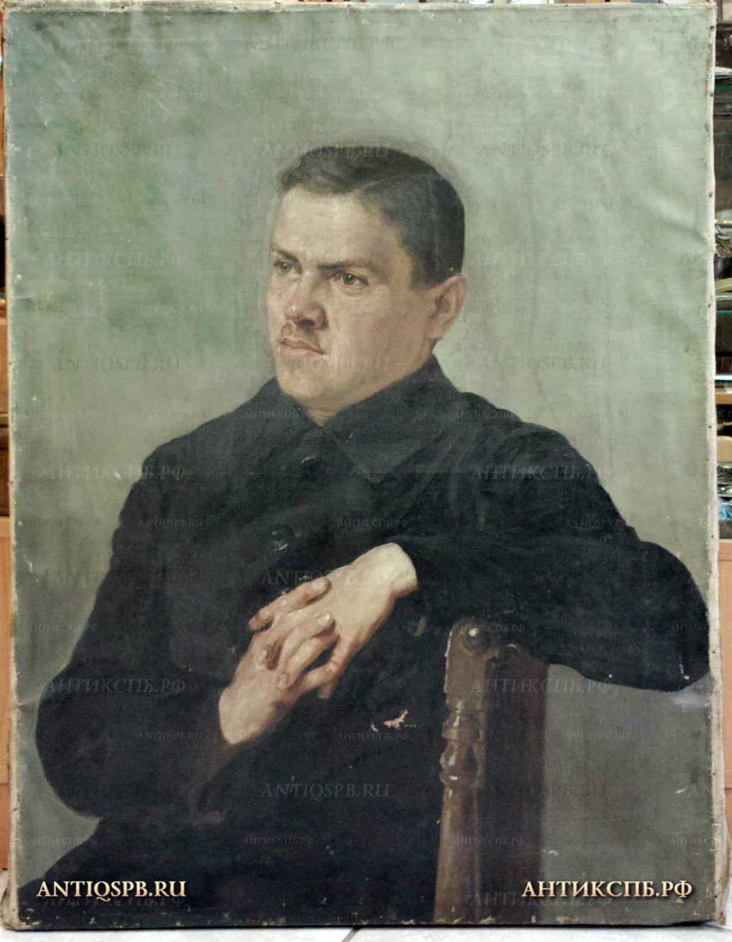 Картина старинная "Мужской портрет". Холст, масло. Перв. пол. ХХ века. №19133.2